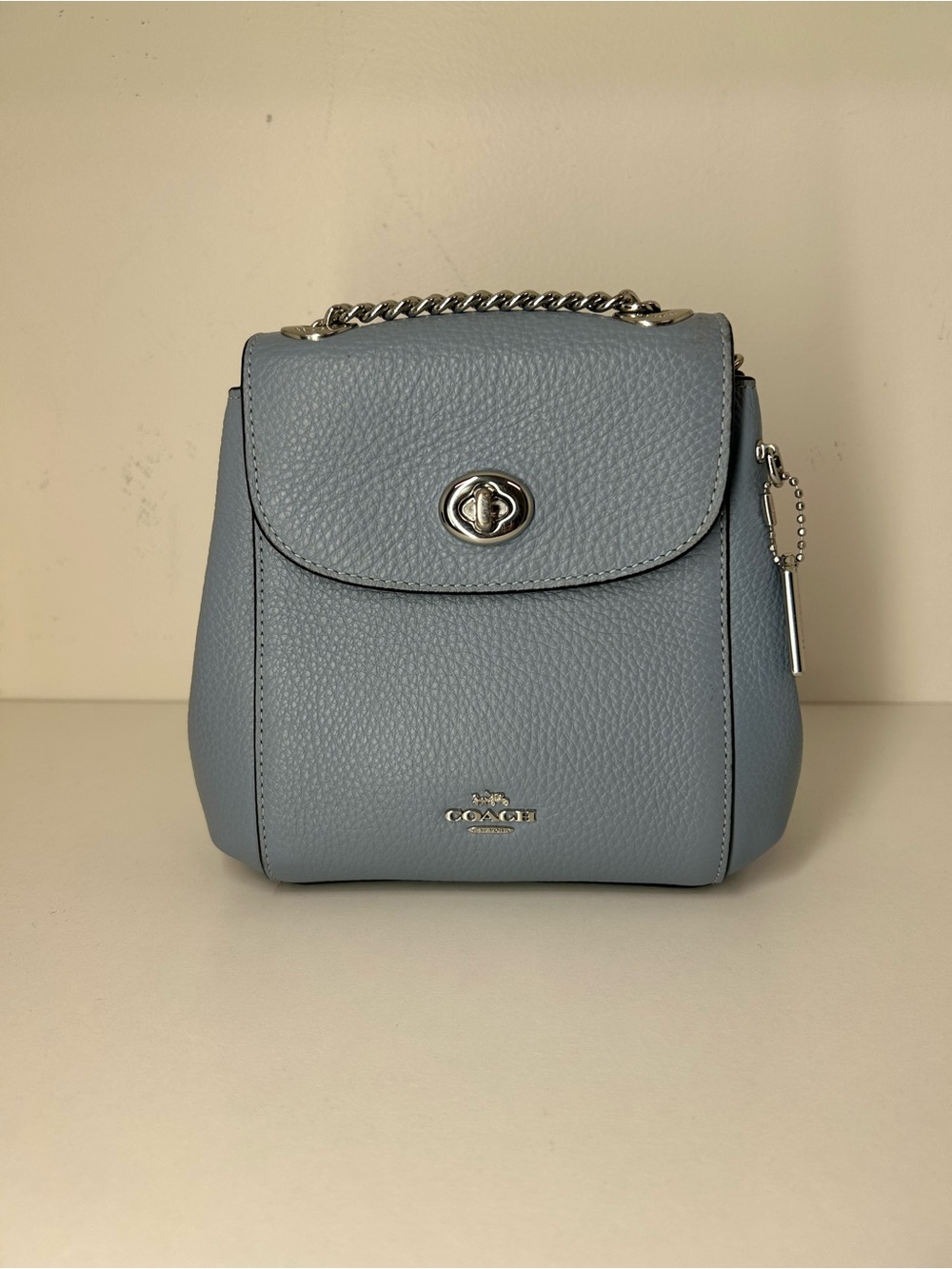 Coach Mini Backpack in Light Blue with Silver Hardware